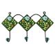Forest Green Leaf Ceramic Floral Tile Wall Hook